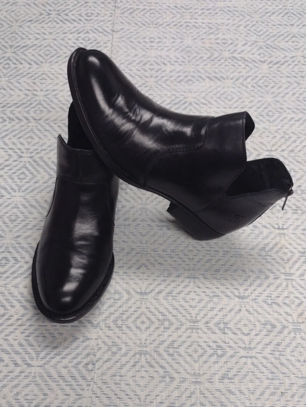 Born Kerri Black Booties with Low Heel Western Festival.